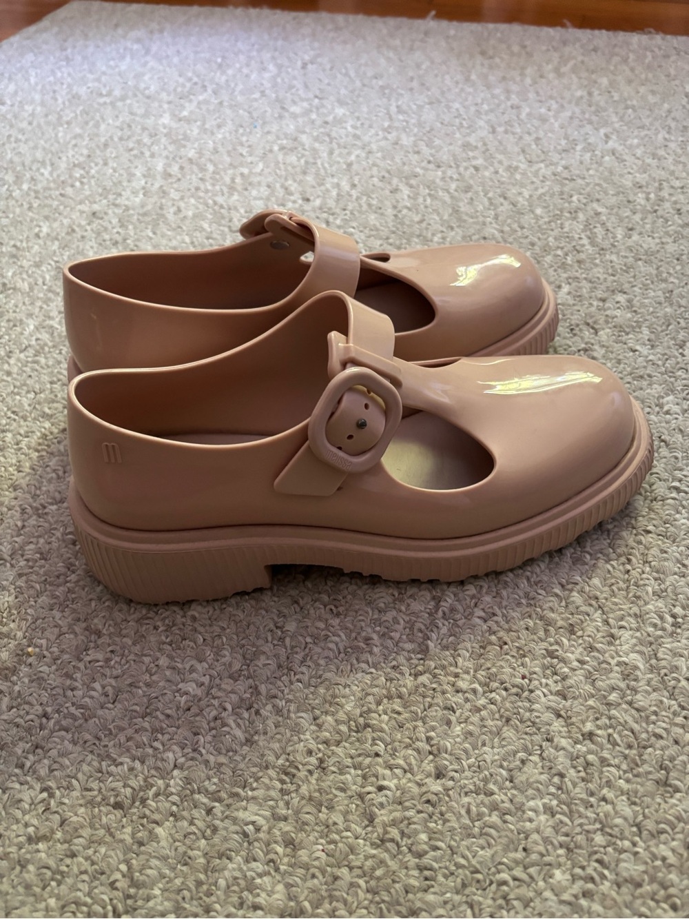 Melissa Jackie Mary Jane Jelly Shoes in Nude Pink